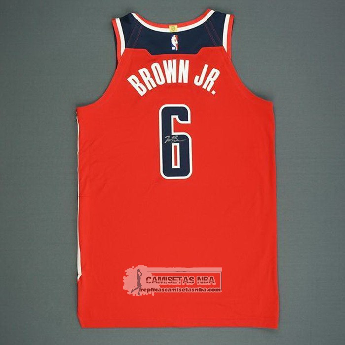Camiseta Washington Wizards Troy Brown Jr. NO 6 Icon Autentico Rojo